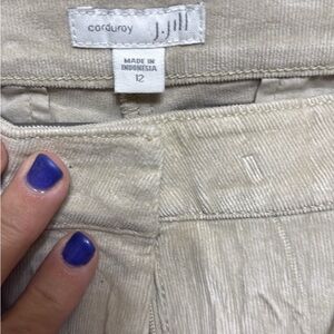 J. Jill Cream Corduroy Trousers